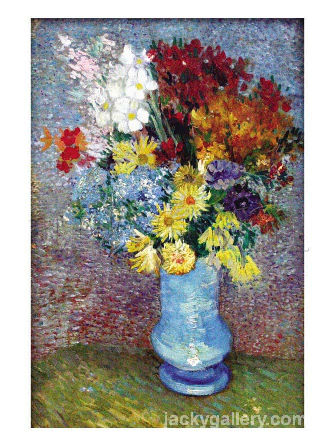 Flowers In a Blue Vase, Van Gogh painting